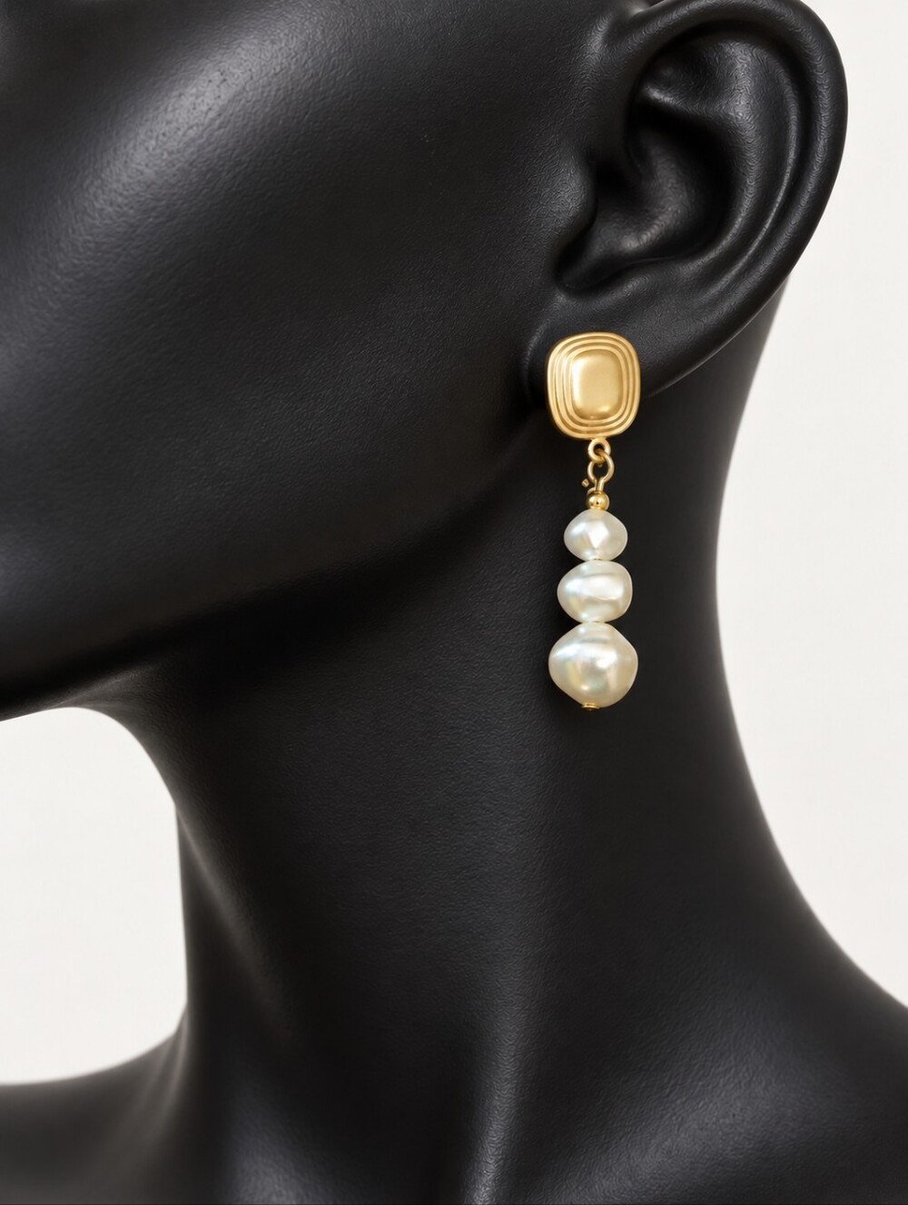 keshi pearl gold drop earrings